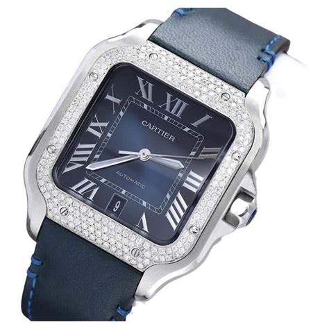 custom cartier santos|cartier santos blue bezel.